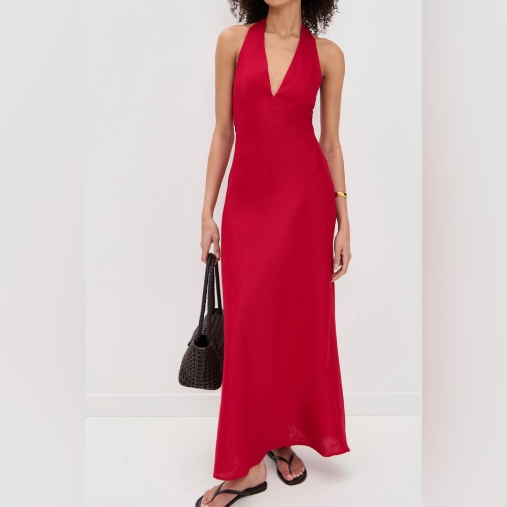 NWT Reformation Delilah linen halter maxi dress - Picture 2 of 11